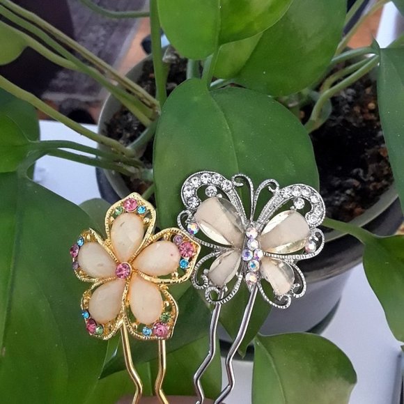 NWOT Hair Rhinestone Pins and 1 Big Duck Bill clip - Picture 4 of 8